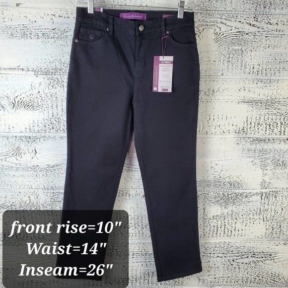 Gloria Vanderbilt Denim Black Amanda The Original Slimming Jeans Size 4 Petite - Picture 8 of 8